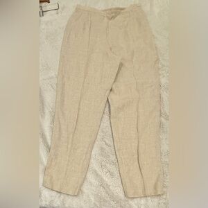 Talbots Bristol Women's Flax Beige Irish Linen Chino Pants Size 10